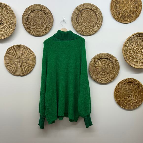 Offline by Aerie Oversized Turtleneck Sweater XL Green Cozy Knit Winter - Picture 3 of 7